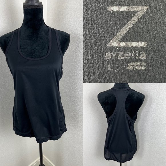 Zella Black Racer Back Tank Size Large - Picture 1 of 8